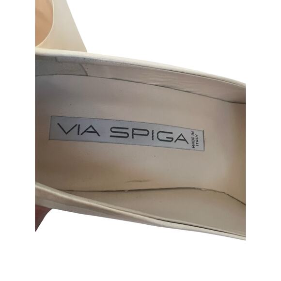 VIA SPIGA CREAM WHITE OPEN TOE WOMENS HEELS SIZE 7 1/2 B - Picture 3 of 12